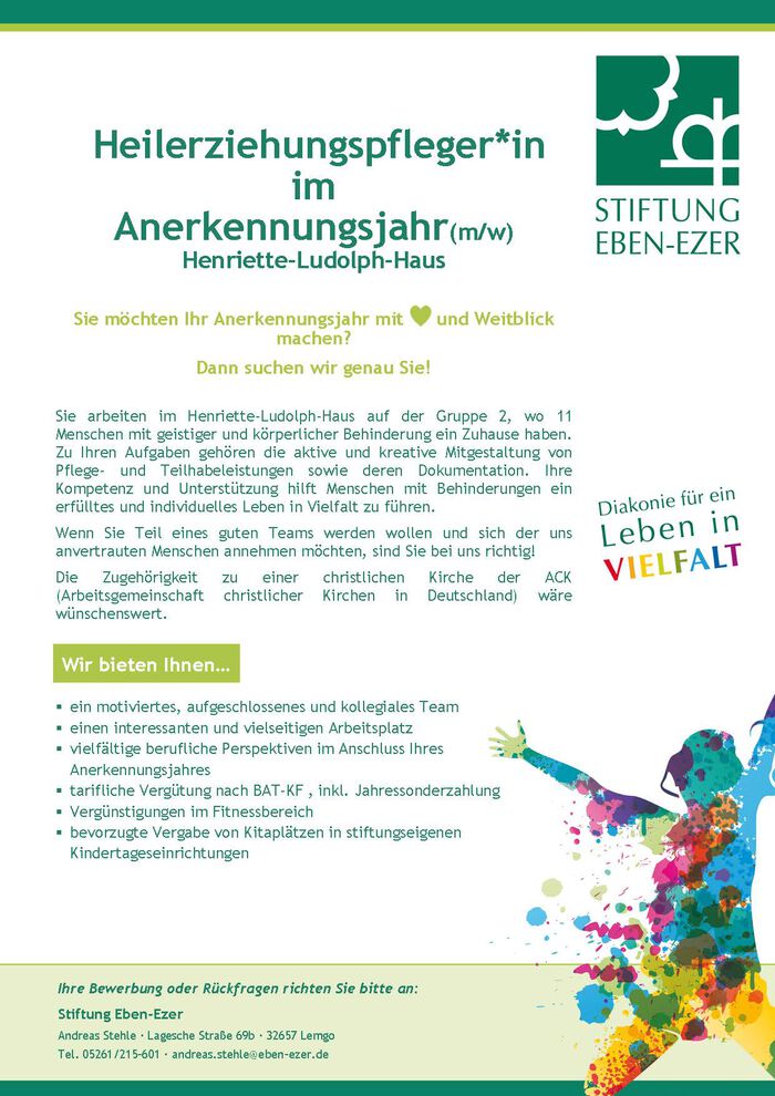 Praxisintegrierte Ausbildung Zum Heilerziehungspfleger (m/w/d ...